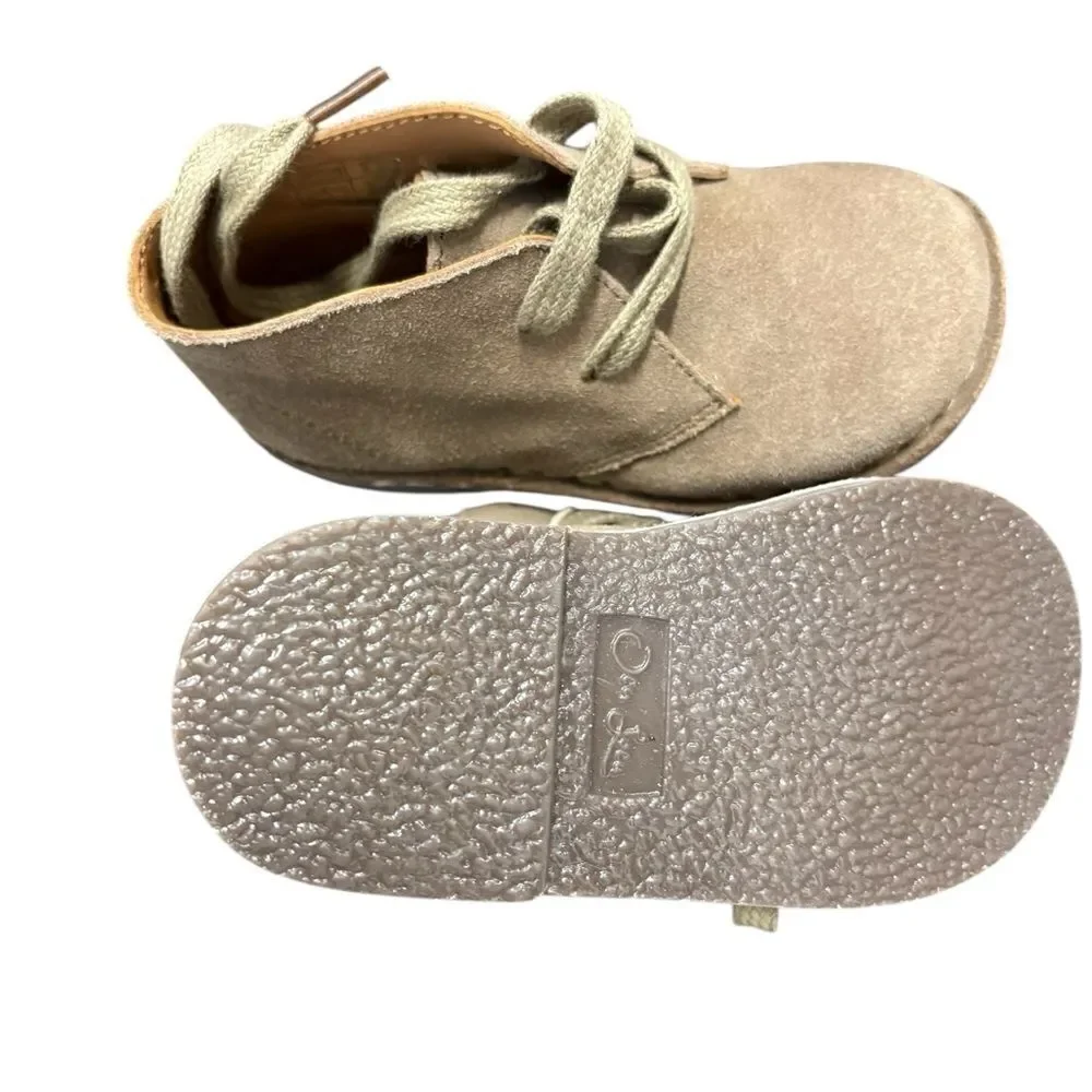 OCA-LOCA ANKLE BOOTS Toddler Kids Tan Suede Shoes, Sz 23